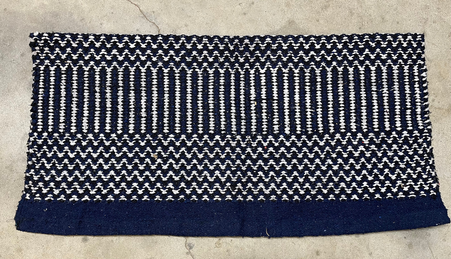 Navy Patterned Saddle Blanket