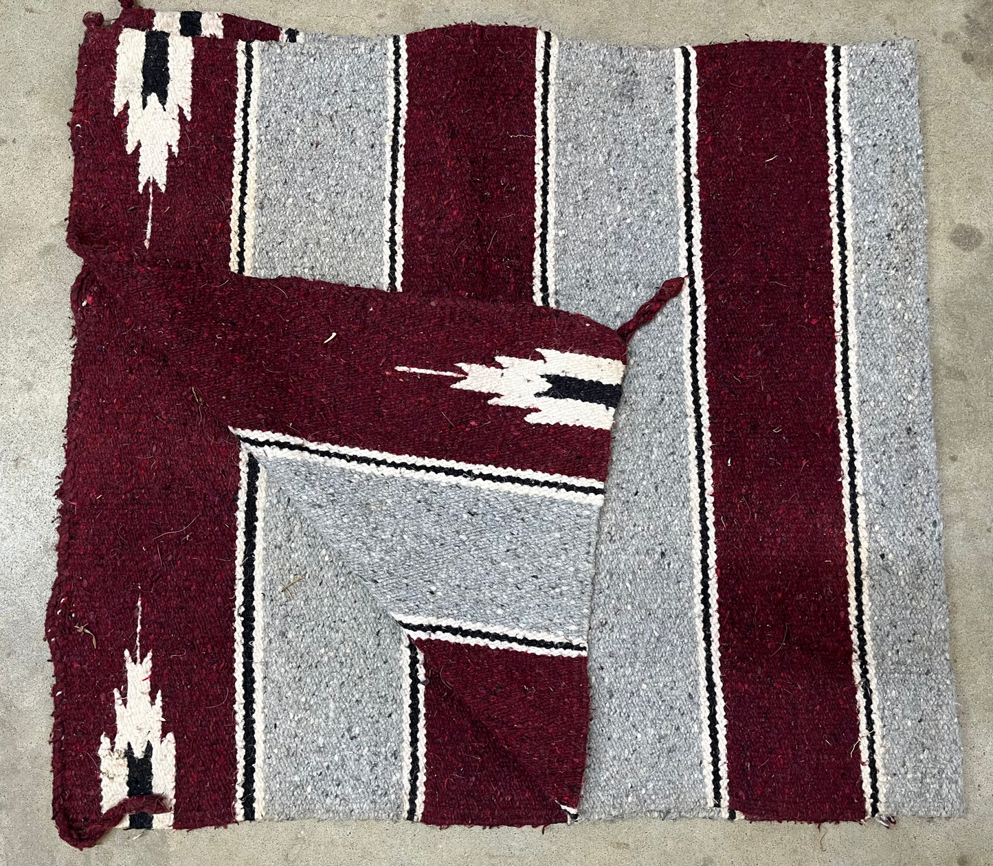 Gray & Burgundy Saddle Blanket