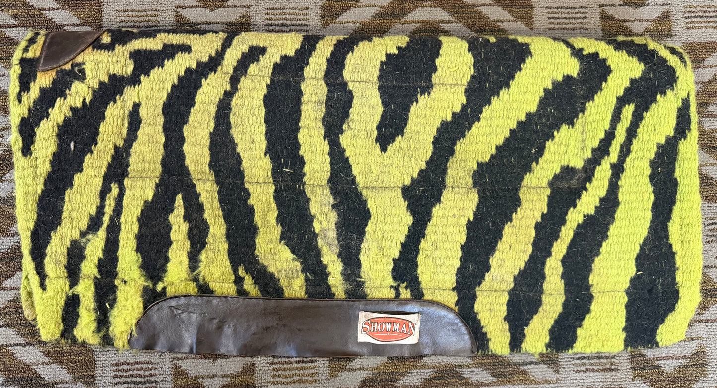 Showman Green Zebra Fleece Pad