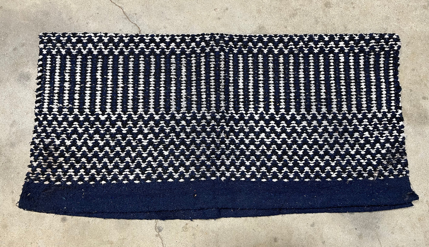 Navy Patterned Saddle Blanket