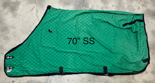 Green Checker Stable Sheet - 70”