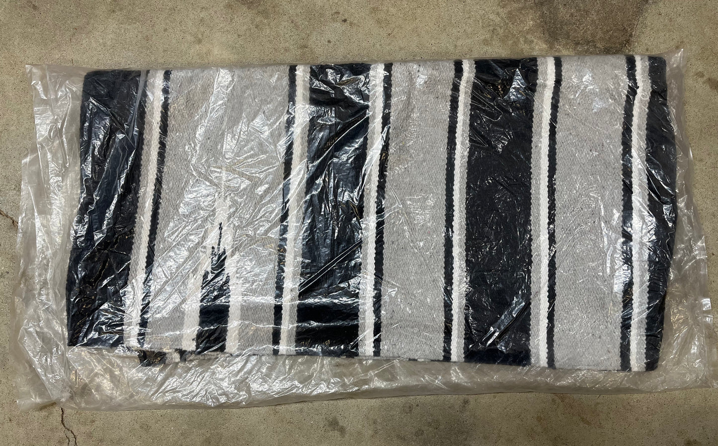 Gray Striped Saddle Blanket