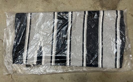Gray Striped Saddle Blanket