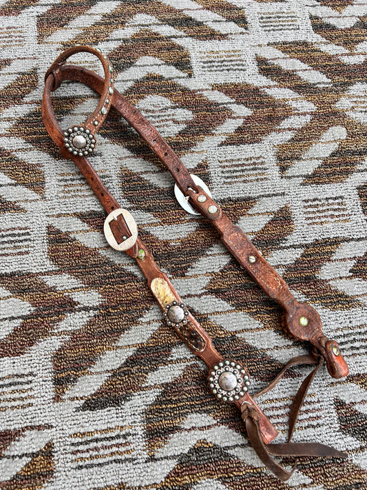 Leather/Hair On One Ear Headstall