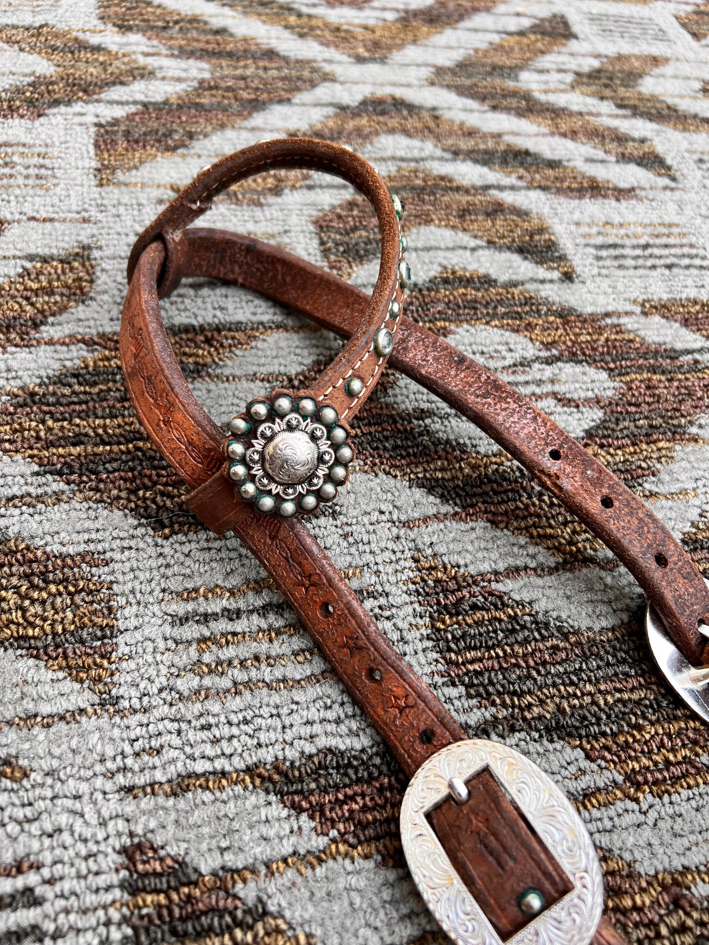 Leather/Hair On One Ear Headstall