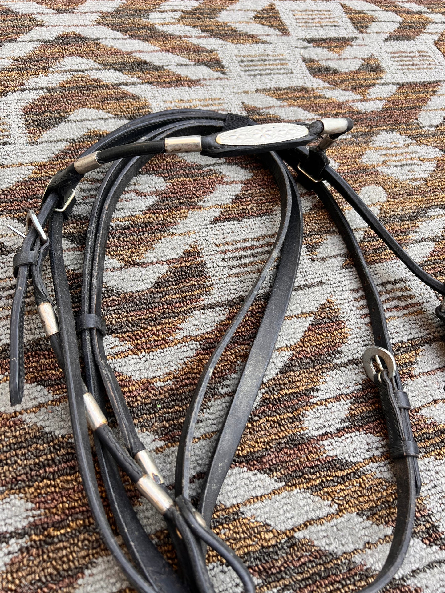 Silver Rolled Headstall w/ Matching Reins