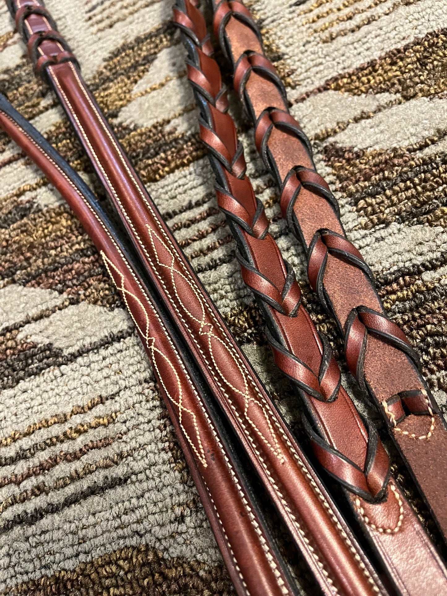 Raised Fancy Stitch Laced Reins