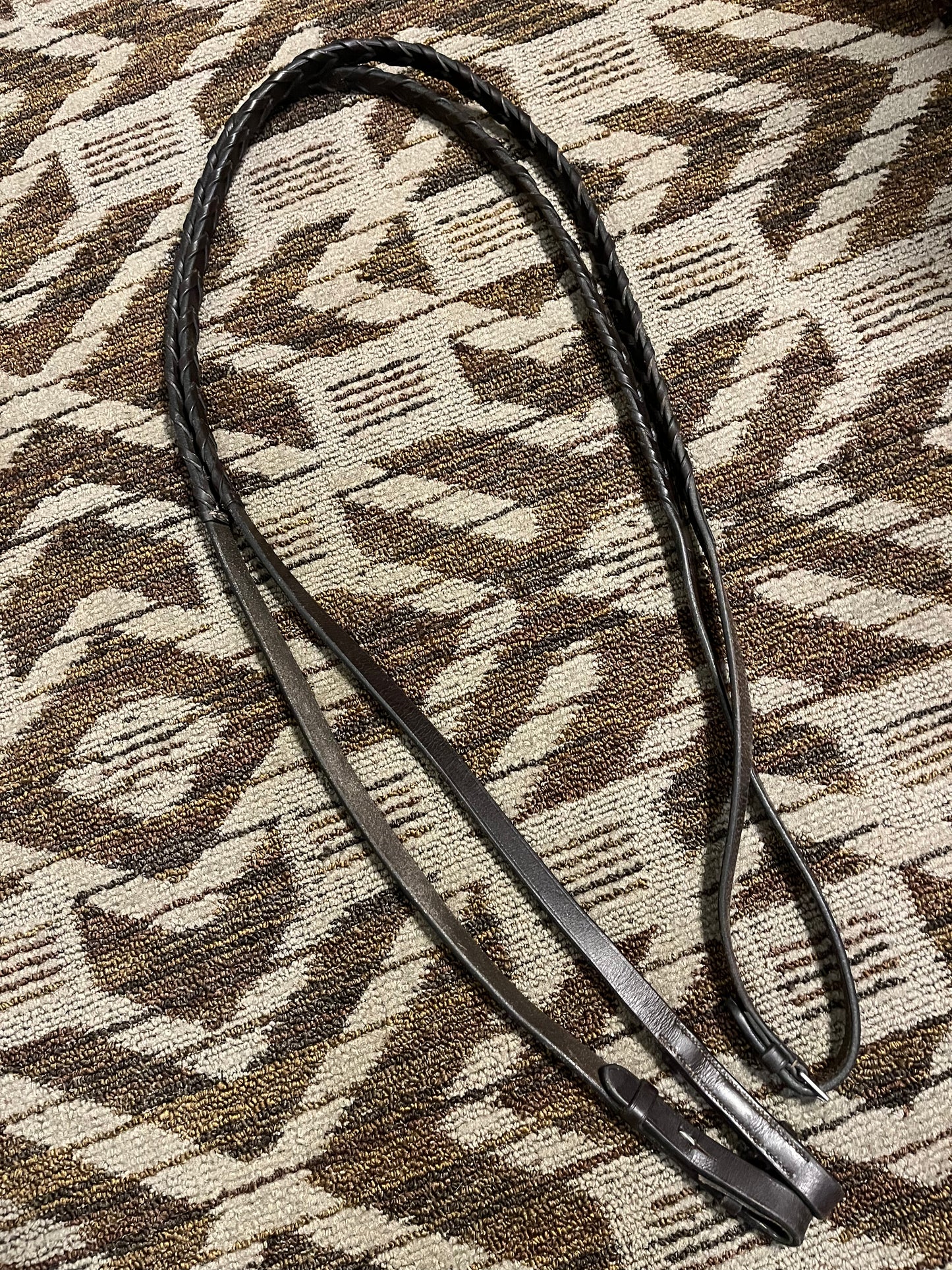 Dark Brown Leather Laced Reins