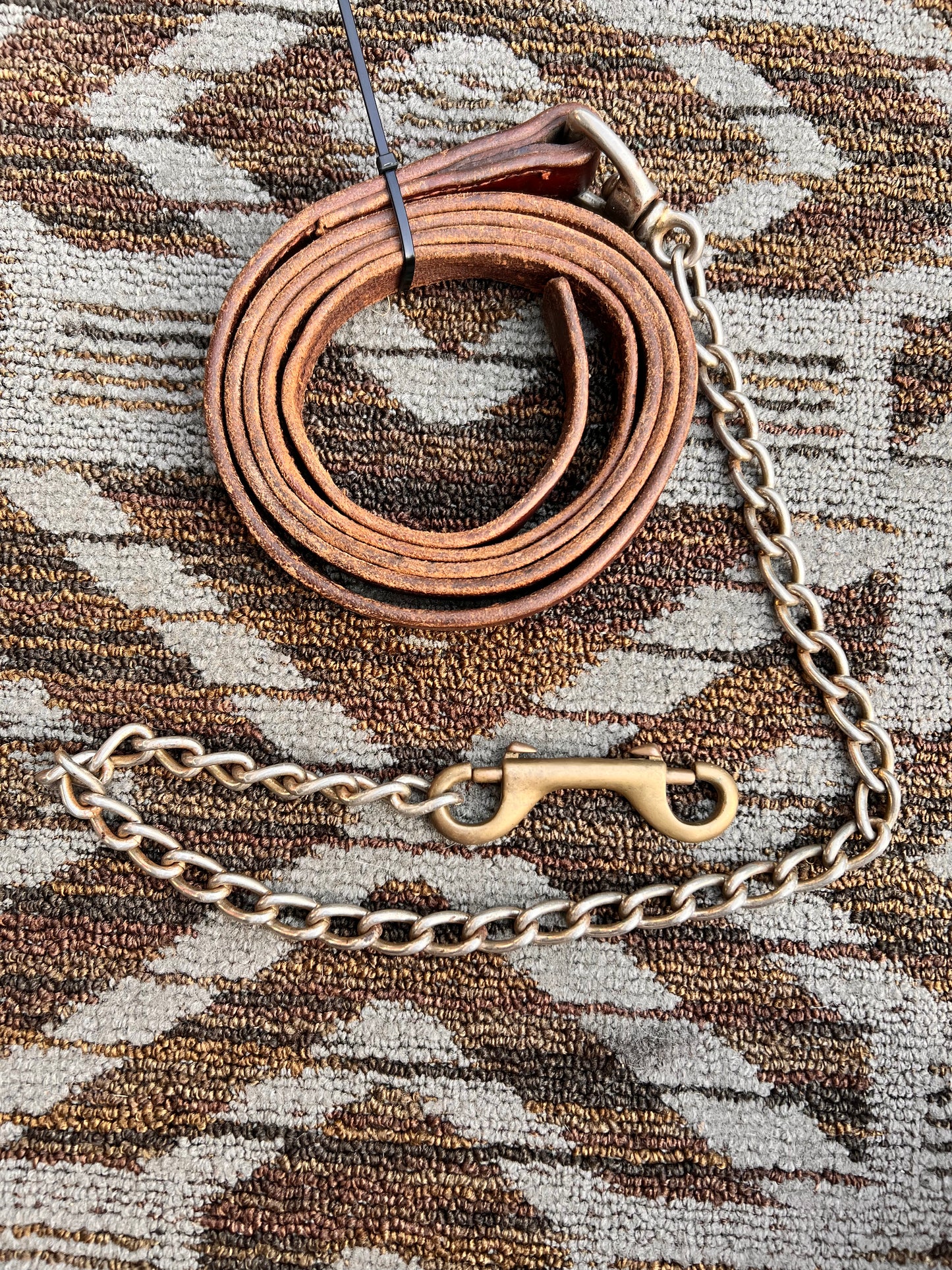 Leather Lead w/ Chain