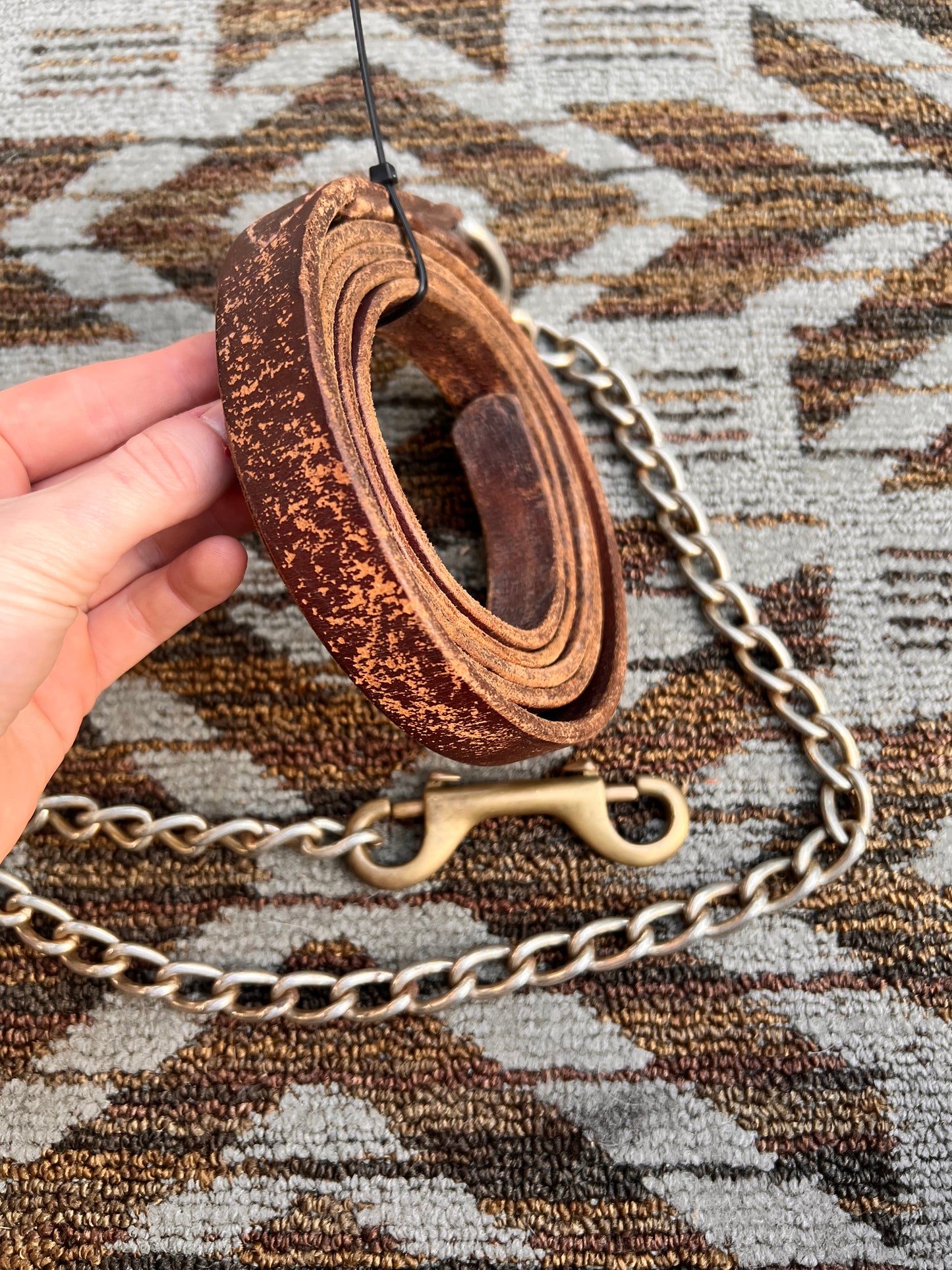 Leather Lead w/ Chain