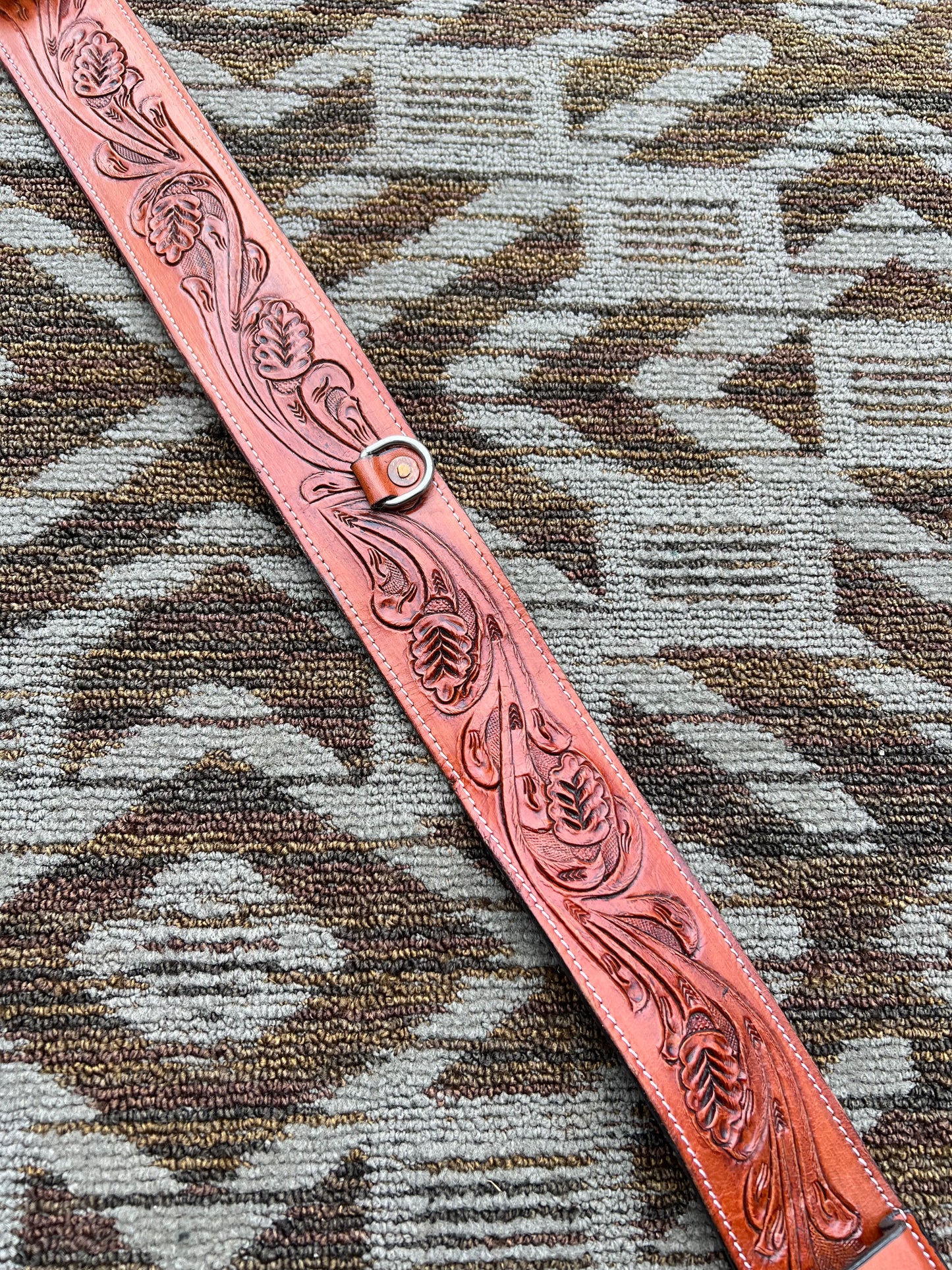 Tooled Leather Back Cinch