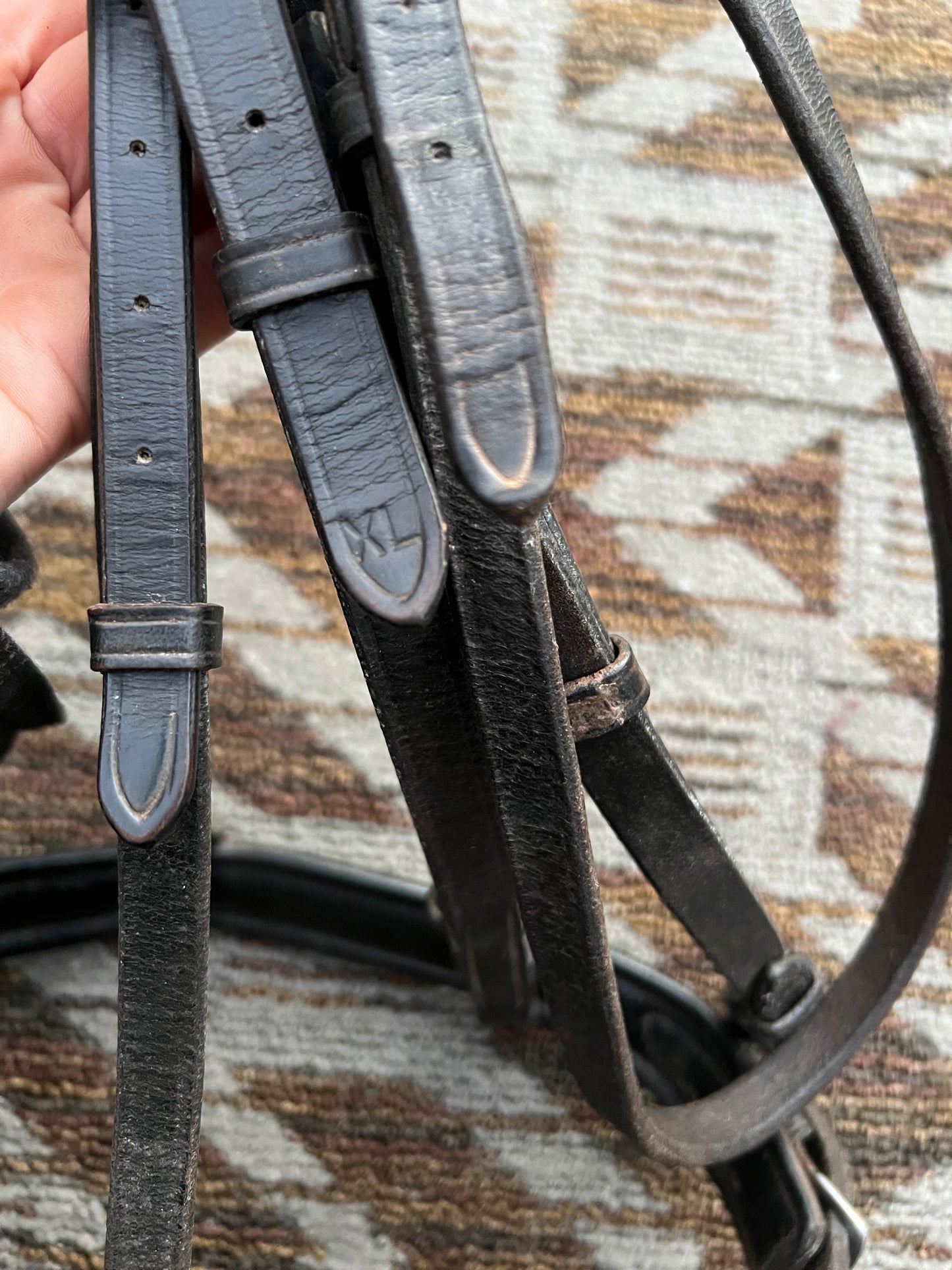 Black XL Dressage Bridle