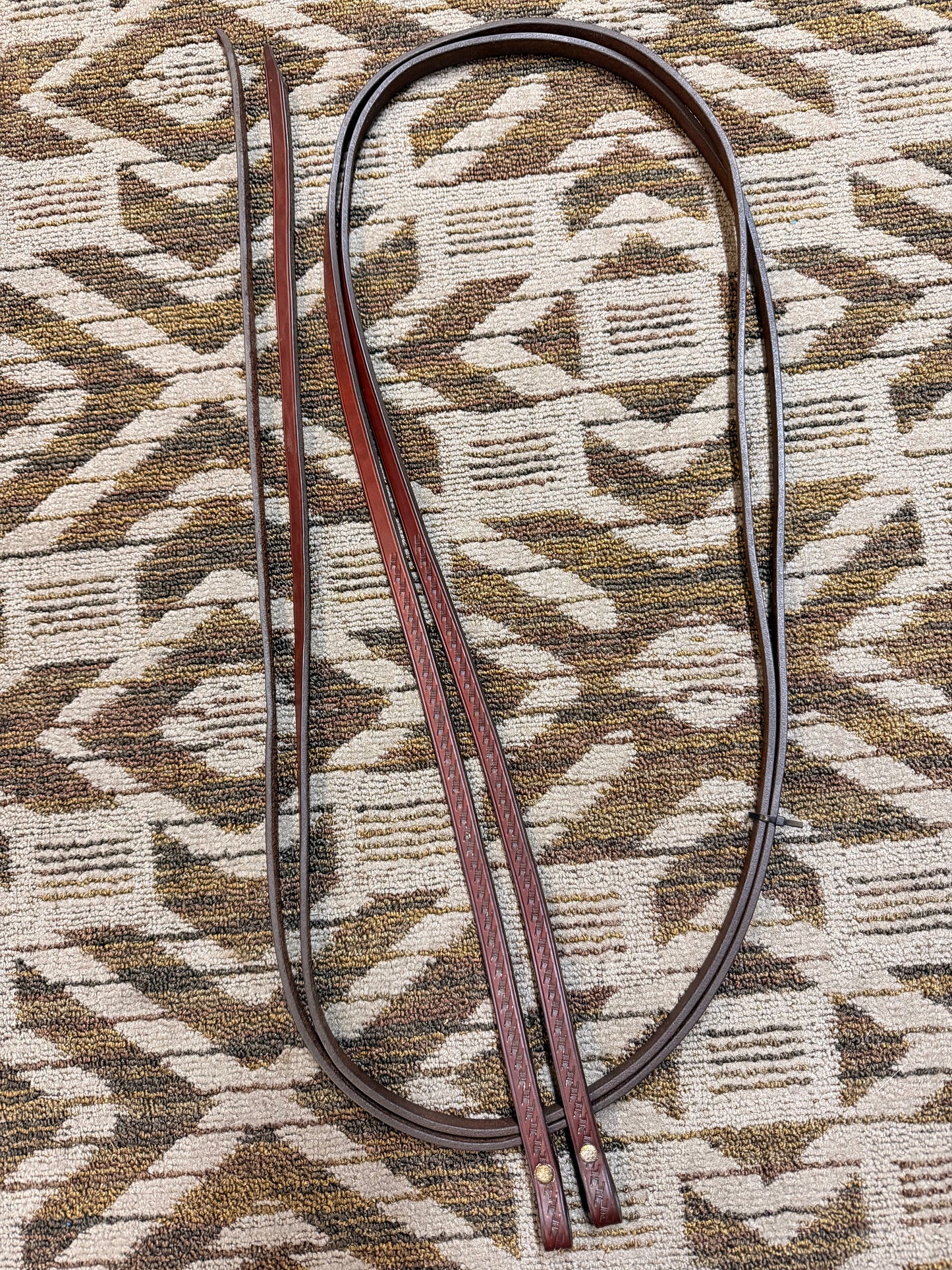 Tooled Dark Oil Split Reins