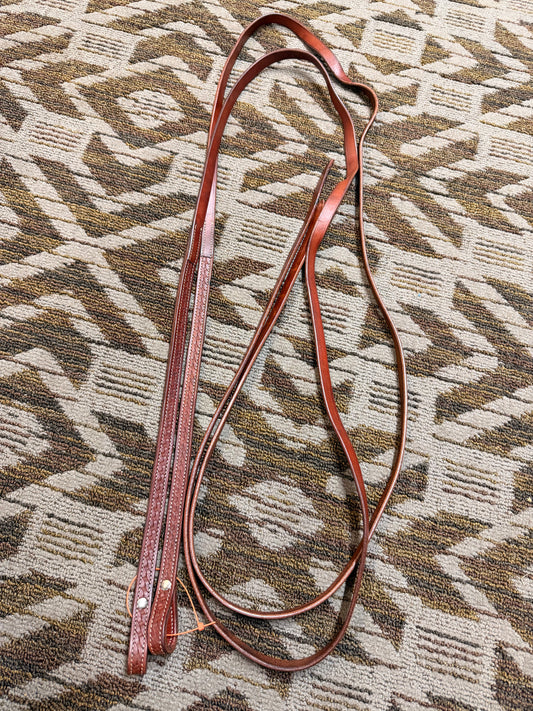 Tooled Medium Oil Split Reins