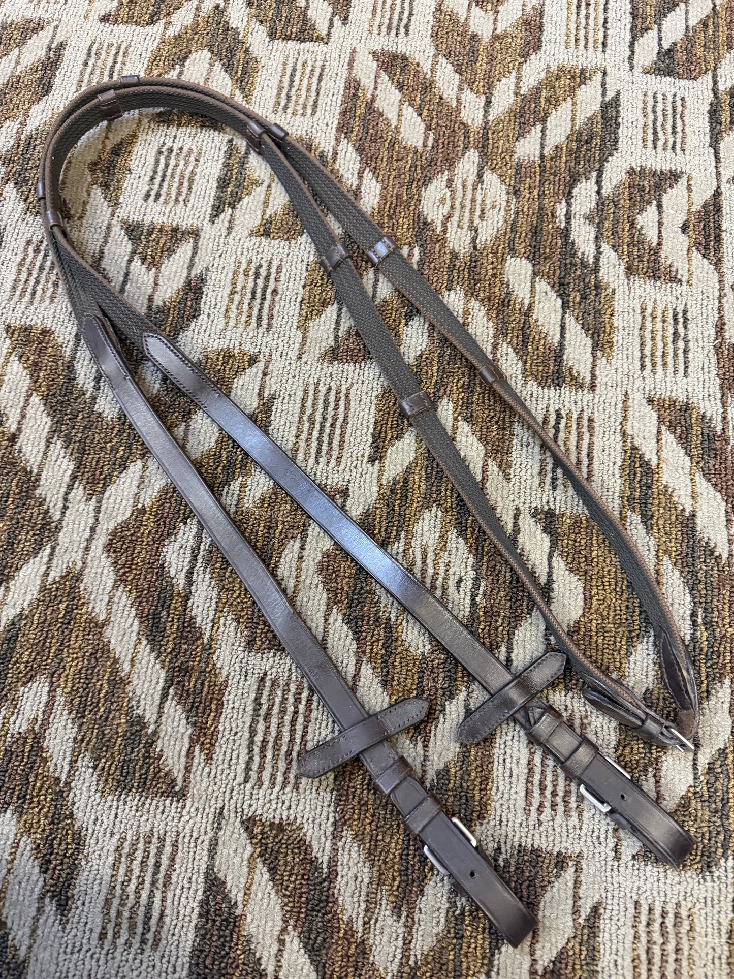 Grippy Brown Webbed Reins