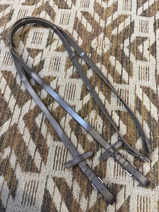 Grippy Brown Webbed Reins