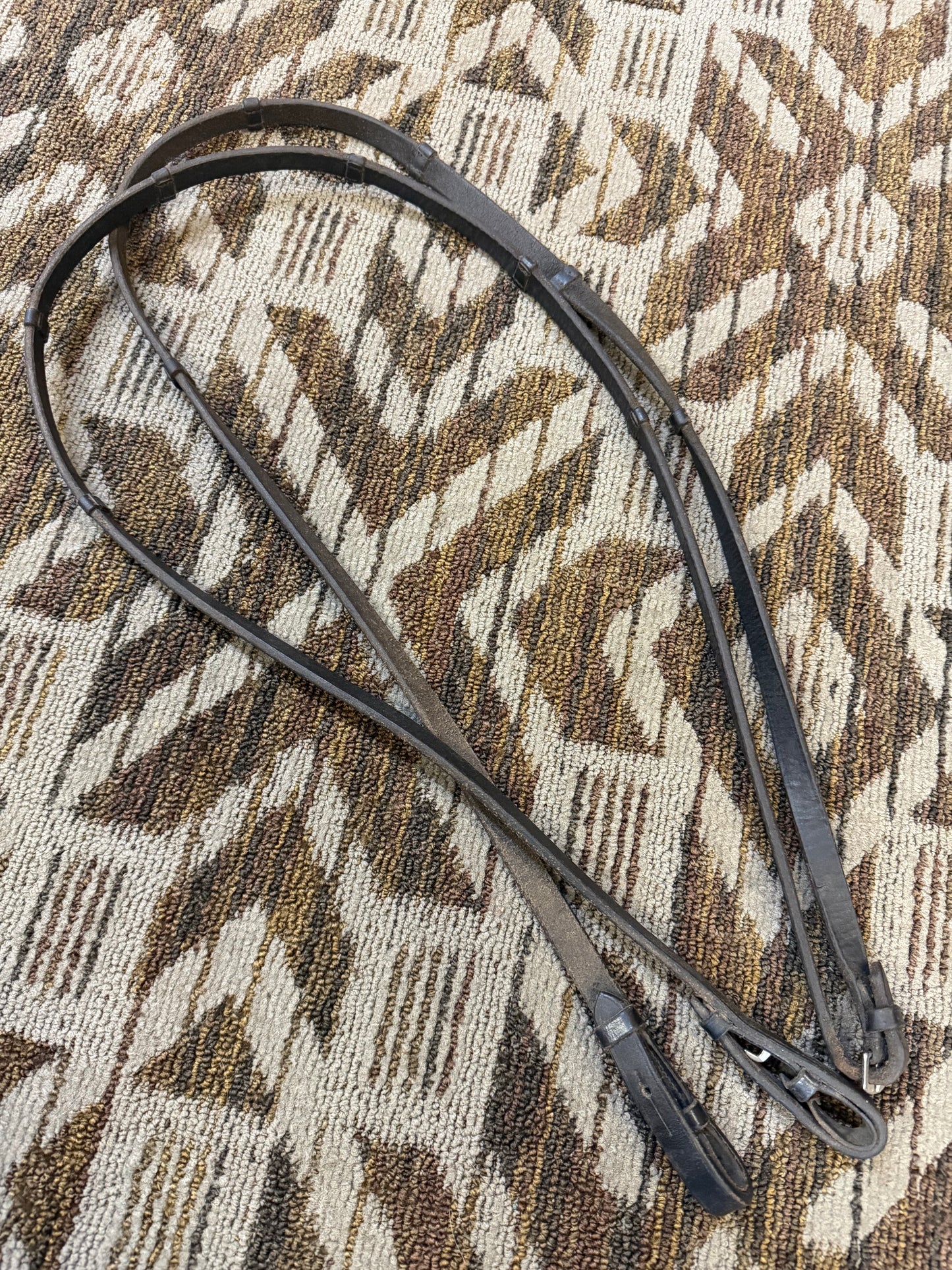 Black Leather Reins w/ Hand Grips