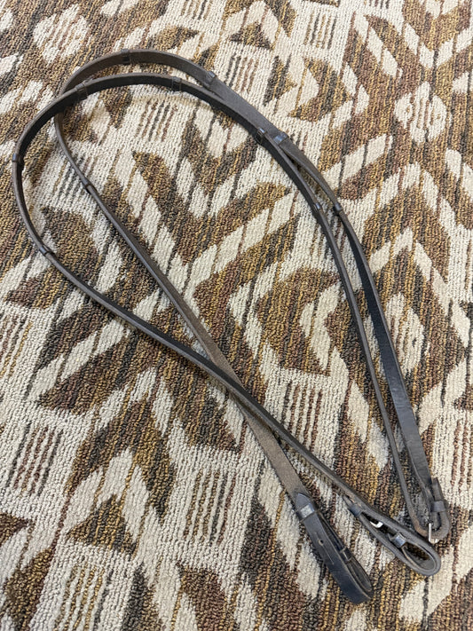 Black Leather Reins w/ Hand Grips