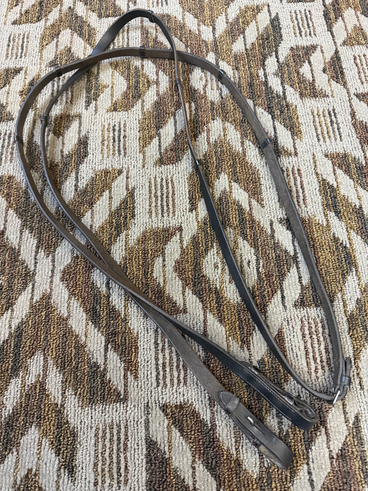 Black Leather Reins w/ Hand Grips