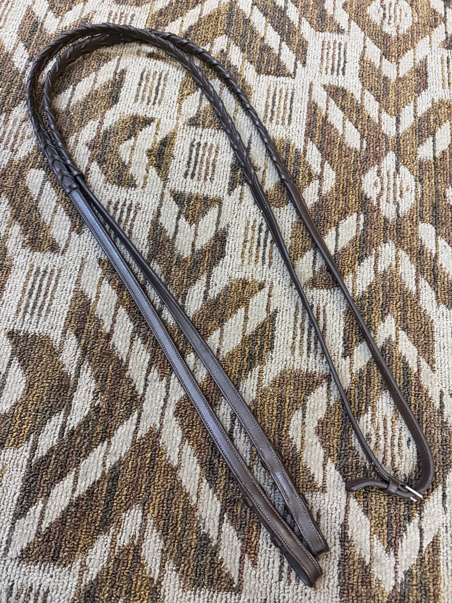 Stitched Brown Laced Reins