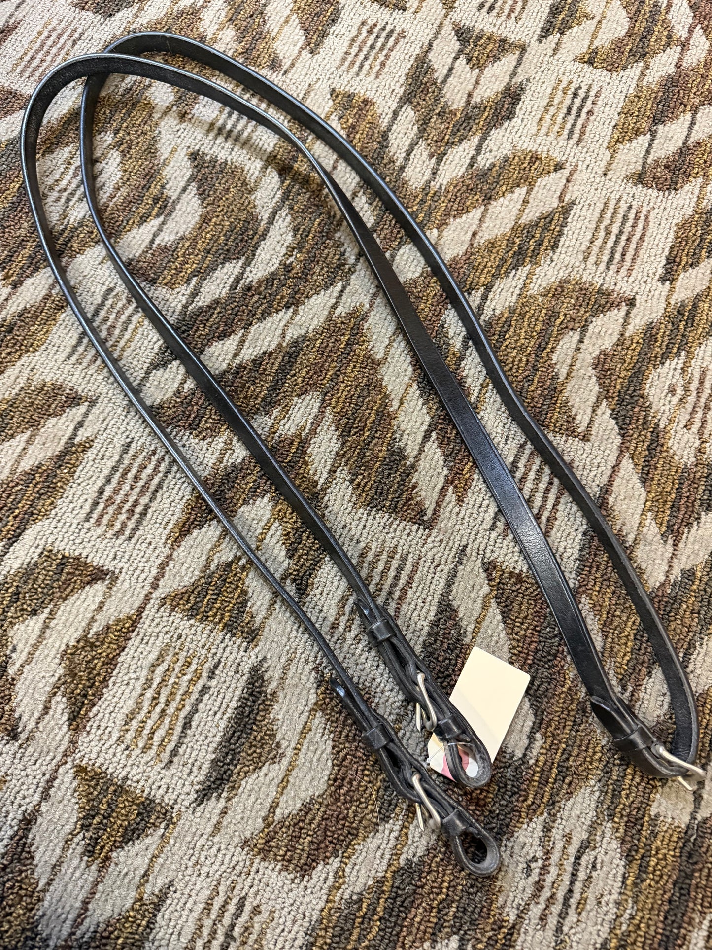 Black Flat Curb Reins