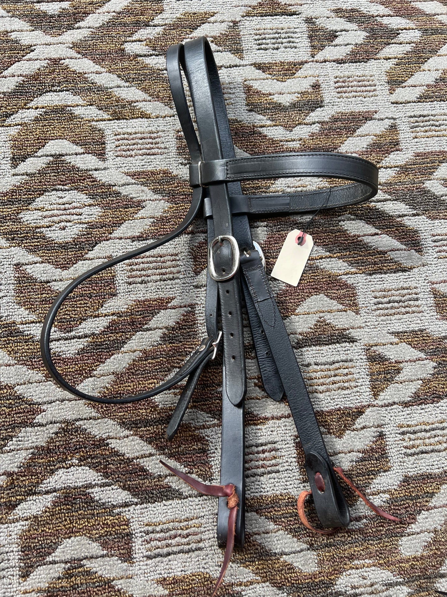 Black Leather Draft Headstall