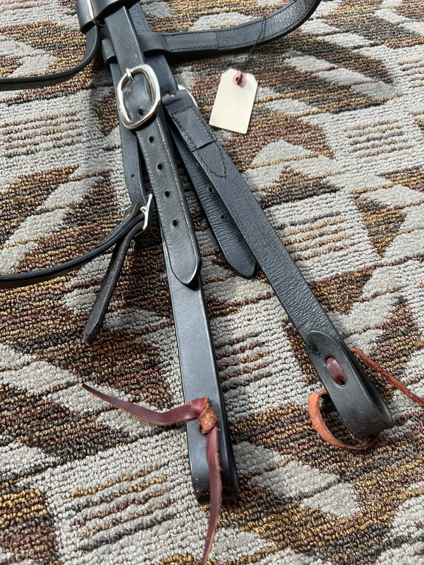 Black Leather Draft Headstall