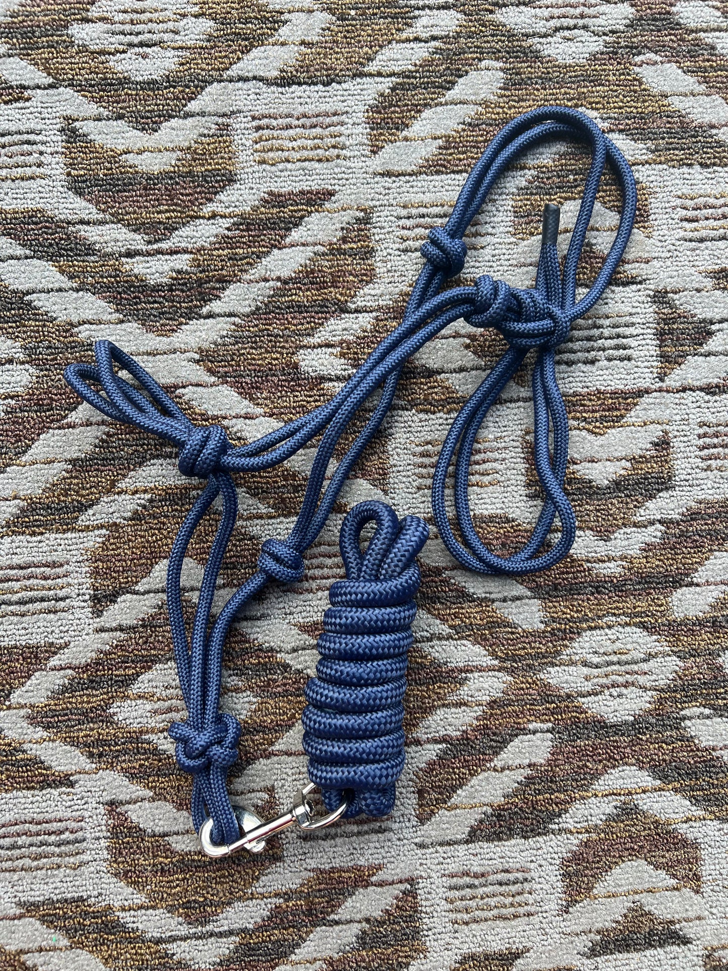 Navy Blue Rope Halter w/ Matching Lead