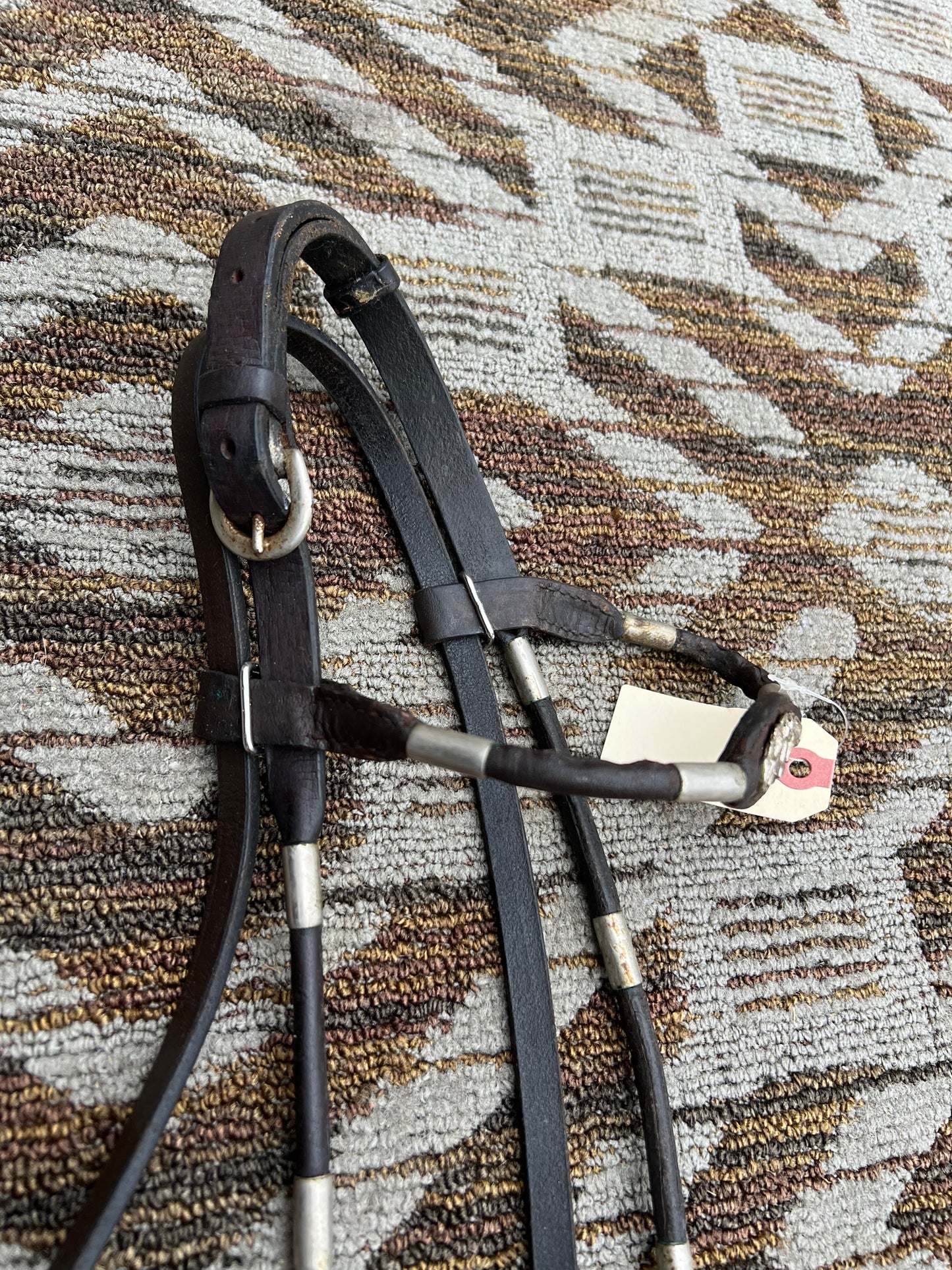 Dark Brown Rolled Silver Bridle