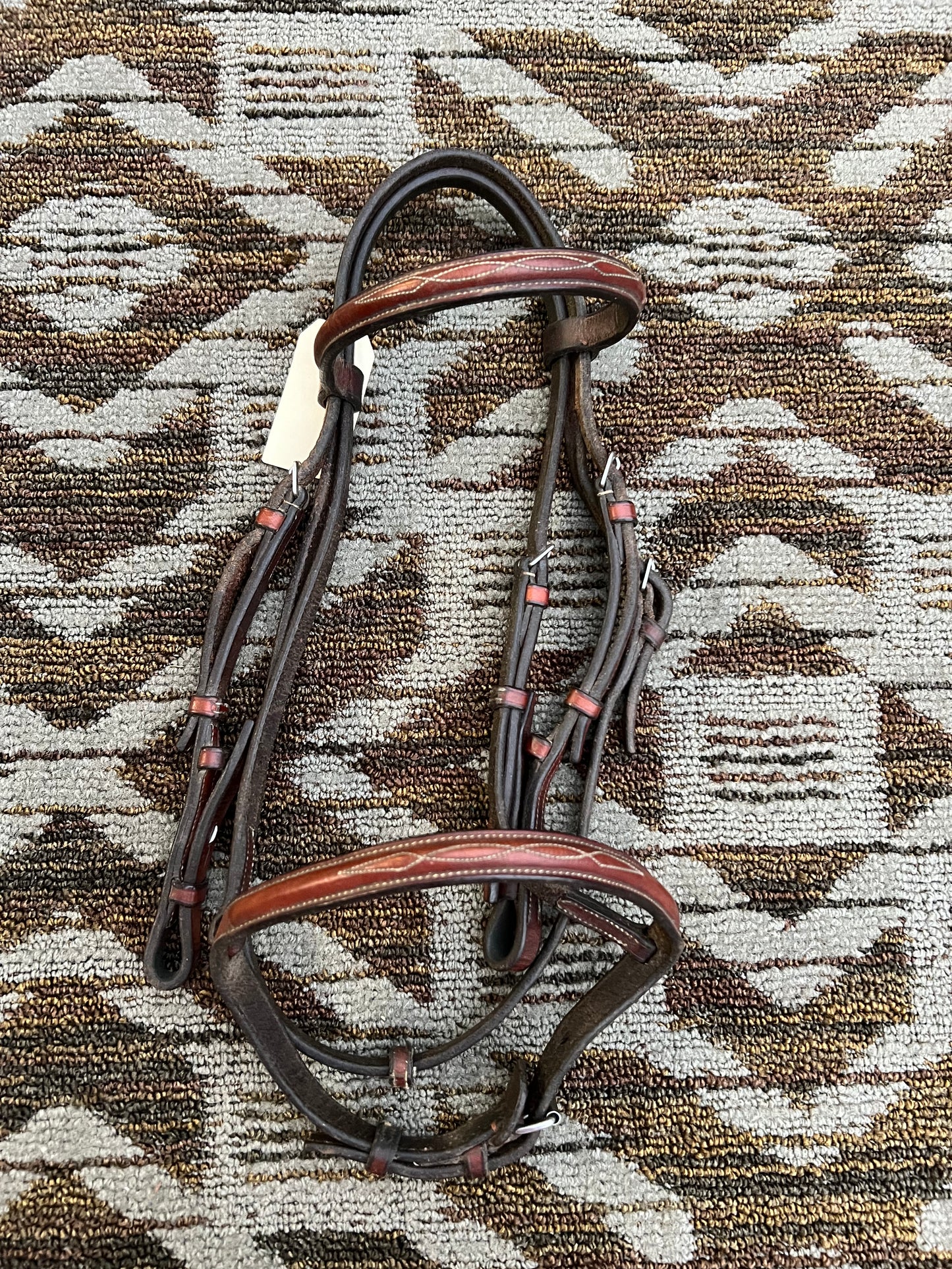 Chestnut Fancy Stitched Pony Bridle