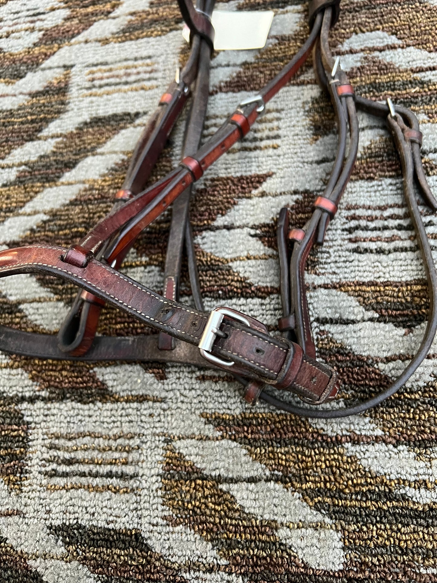 Chestnut Fancy Stitched Pony Bridle