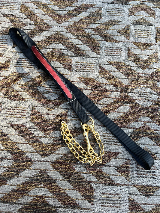 Nylon Chain Lead w/ Leather Accents