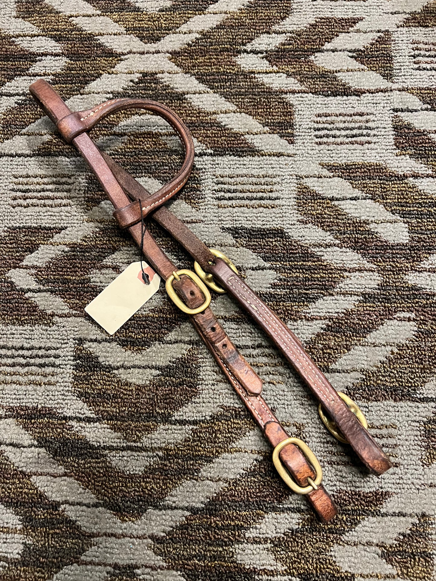 Leather One Ear Headstall w/ Brass Hardware