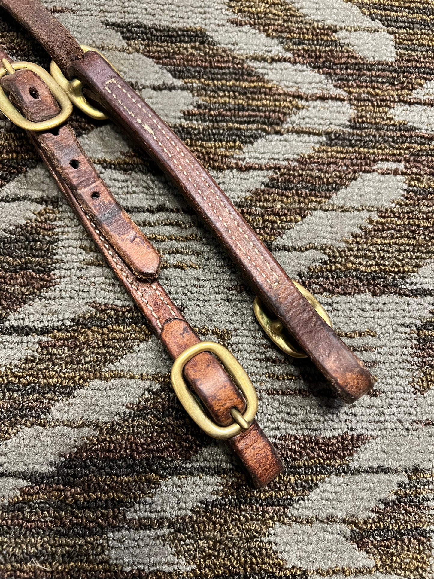 Leather One Ear Headstall w/ Brass Hardware