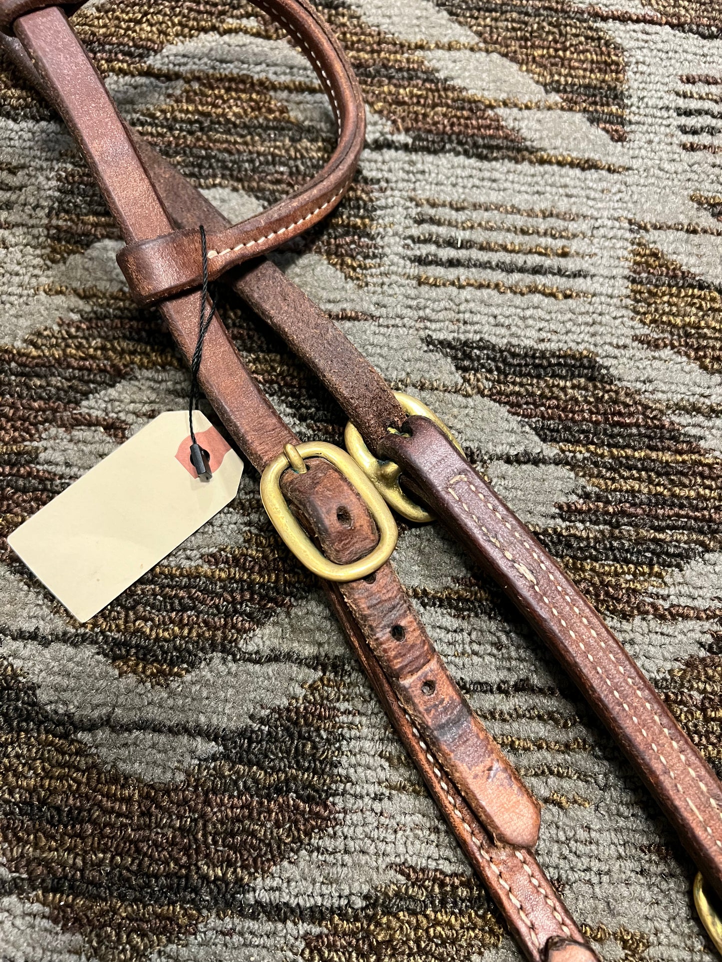 Leather One Ear Headstall w/ Brass Hardware