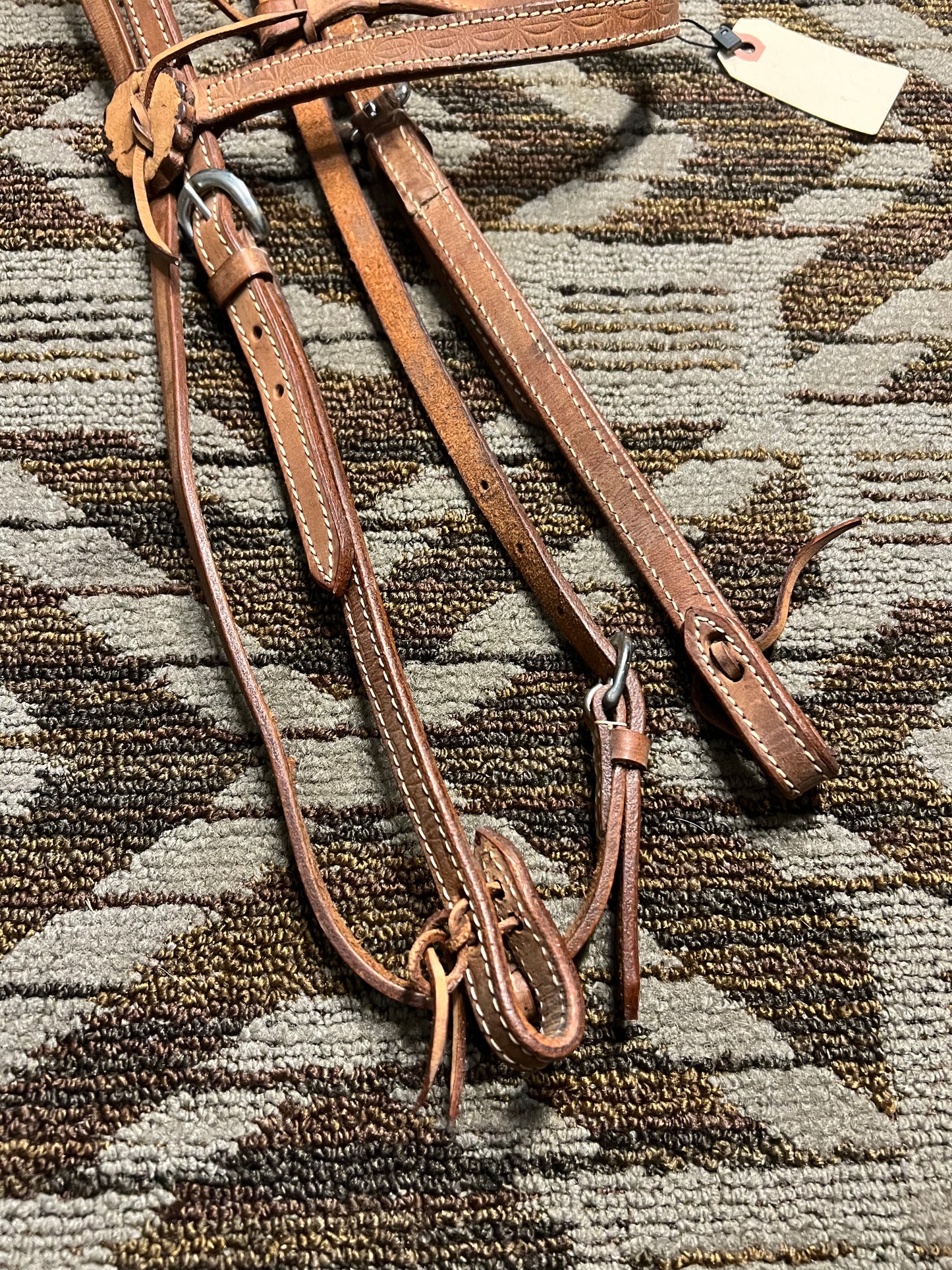 Tooled Light Oil Headstall