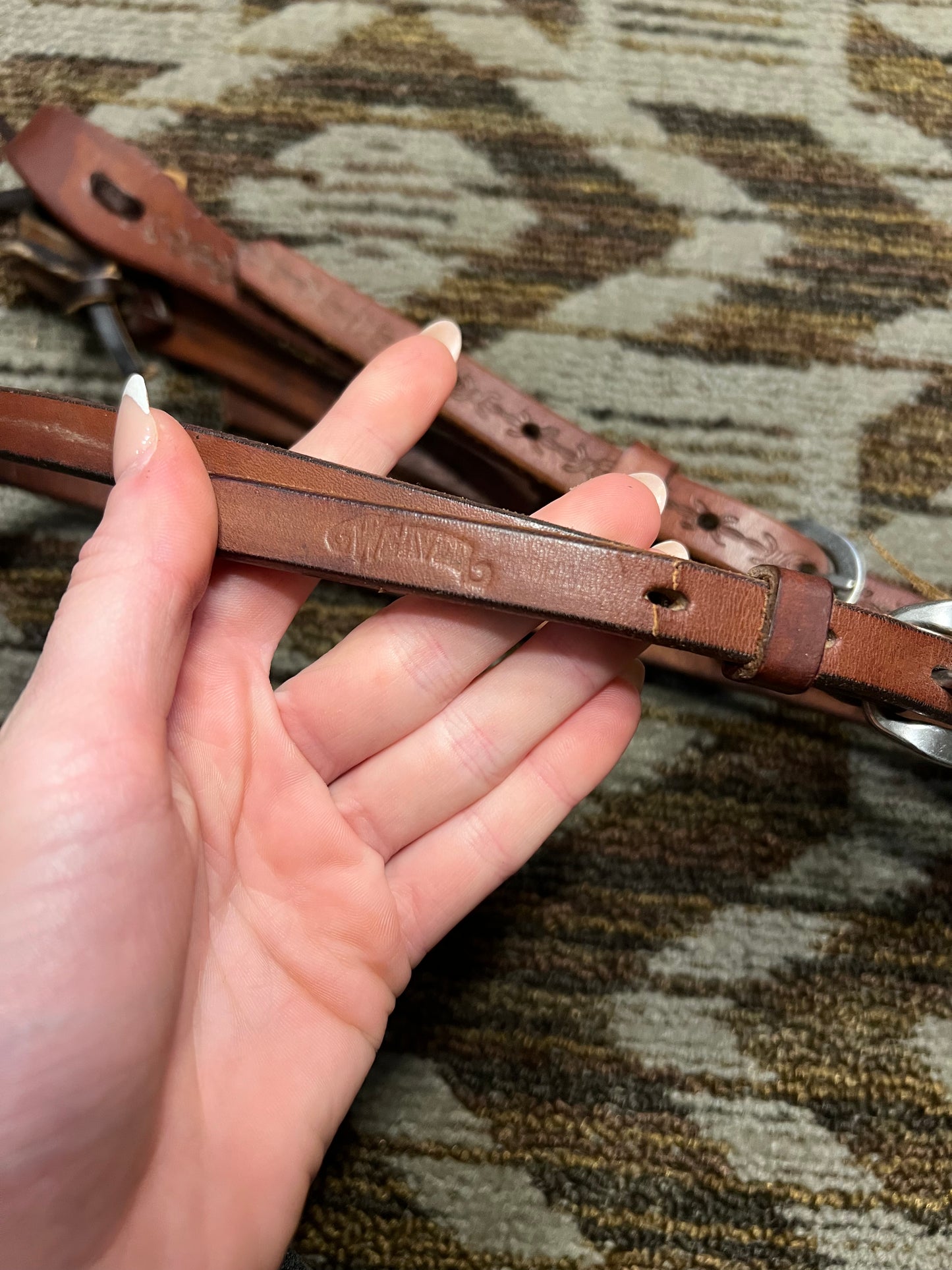 Weaver Barbedwire Tooled Headstall