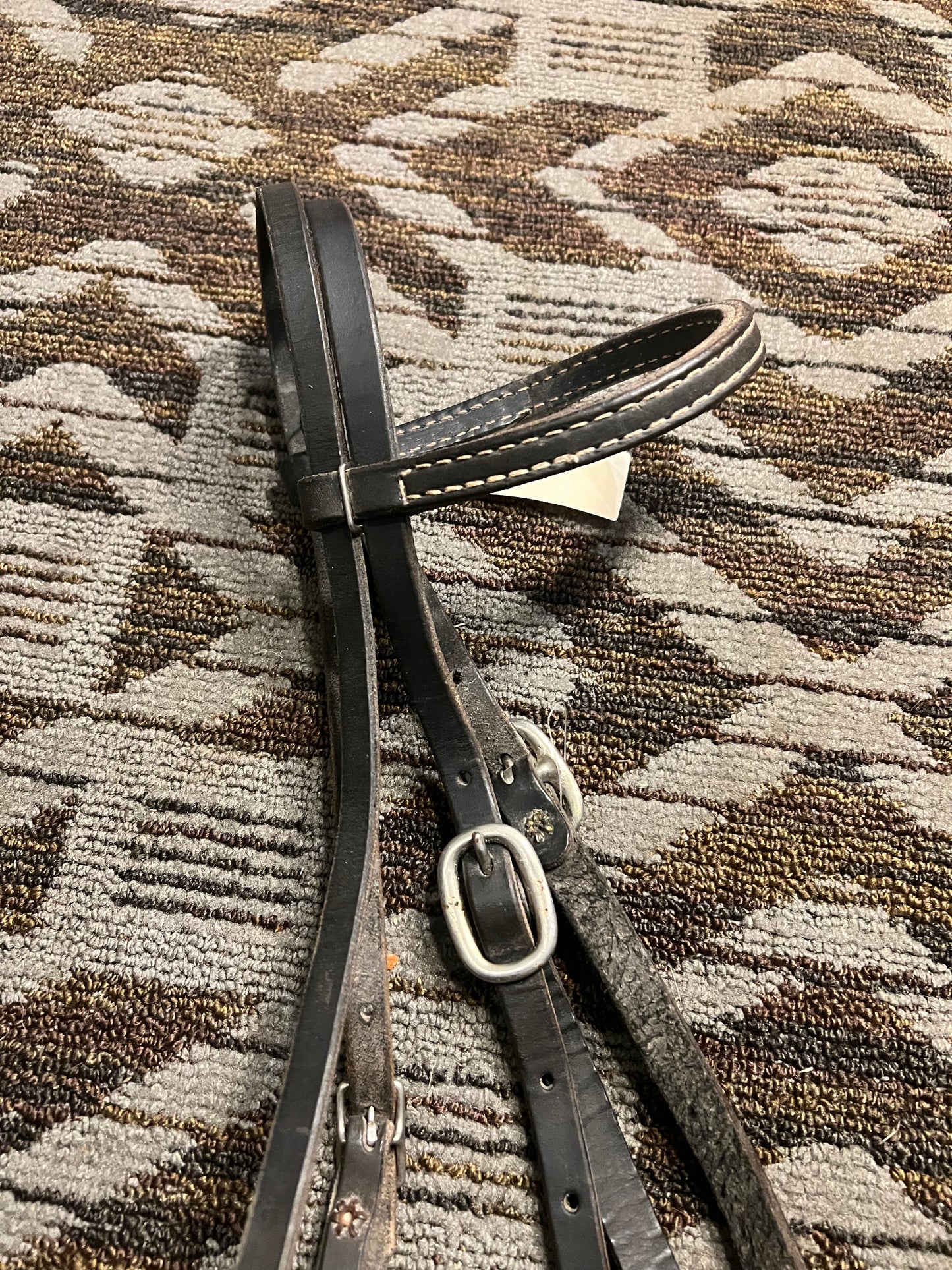 Black Leather Headstall