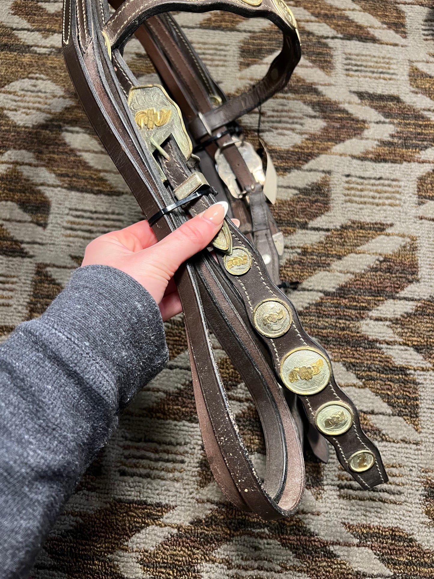 Leather Headstall w/ Matching Reins