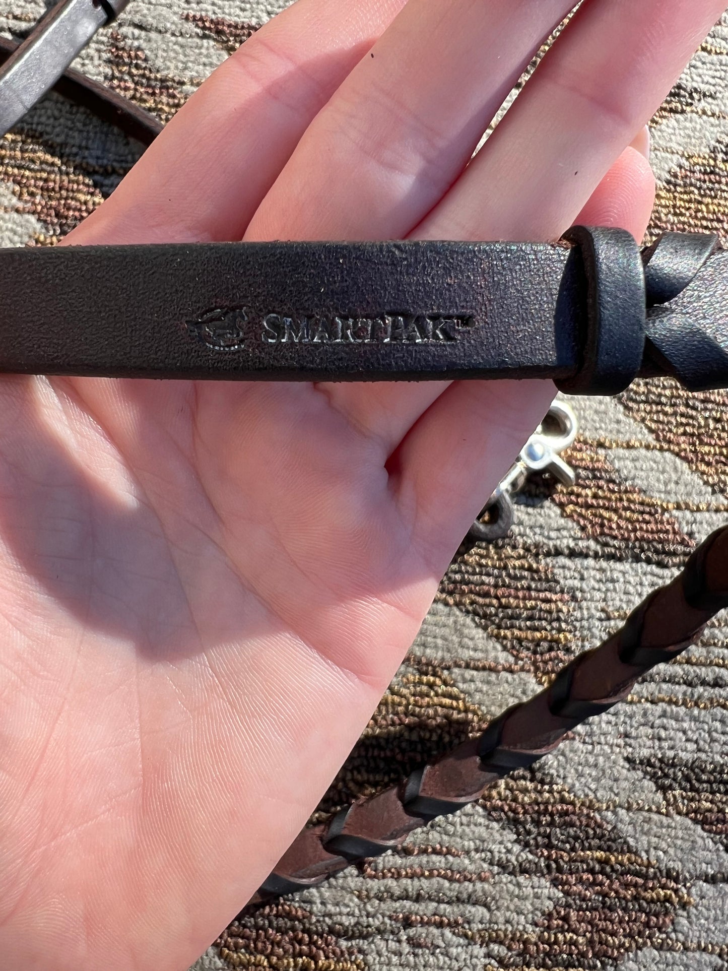 SmartPak Leather Laced Barrel Reins