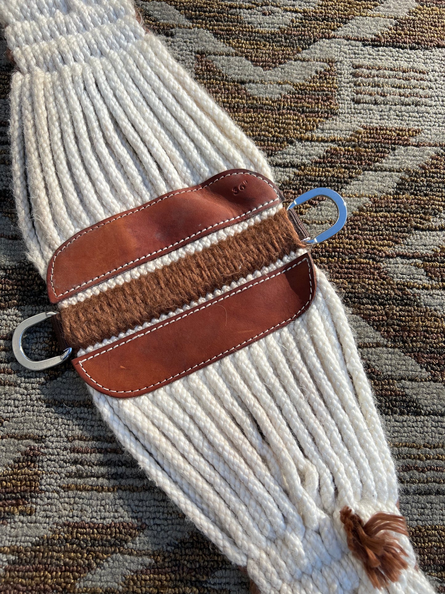 Rope Cinch w/ Leather Accents - 36”