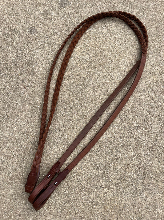 Chestnut Braided Reins