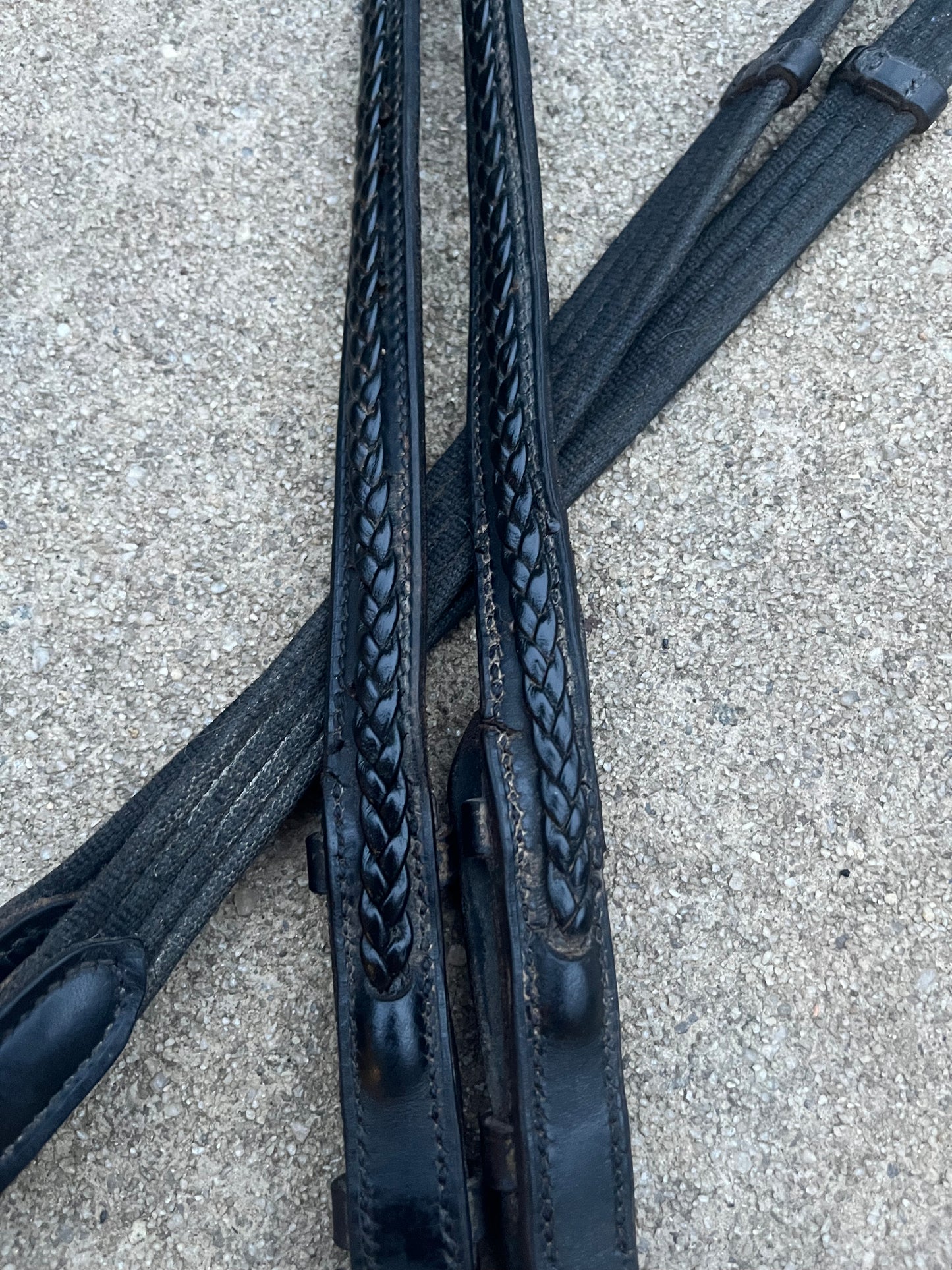 Braided Black Webbed Reins