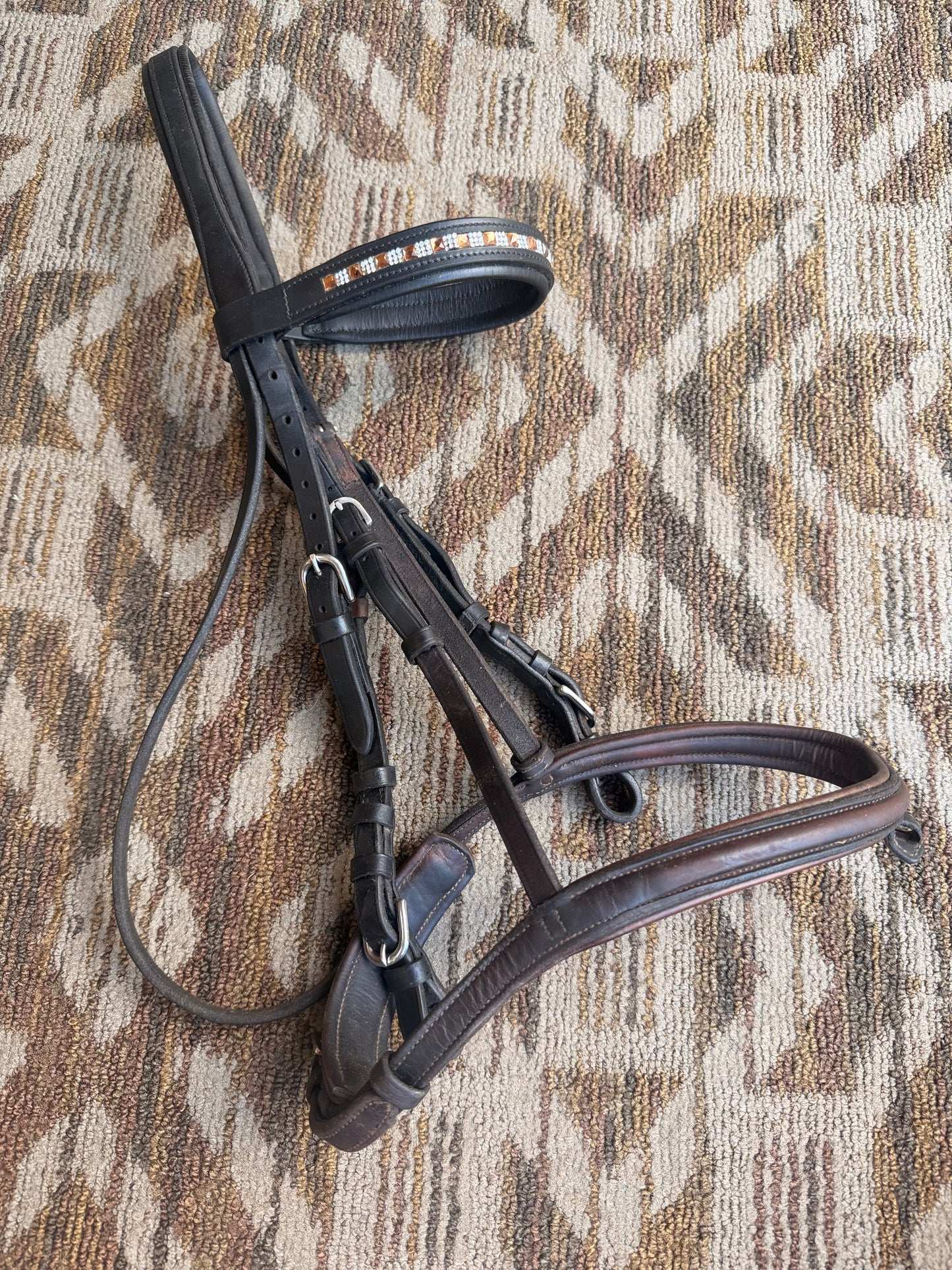 Vespucci Soft Blingy Dressage Bridle w/ Padded Crown