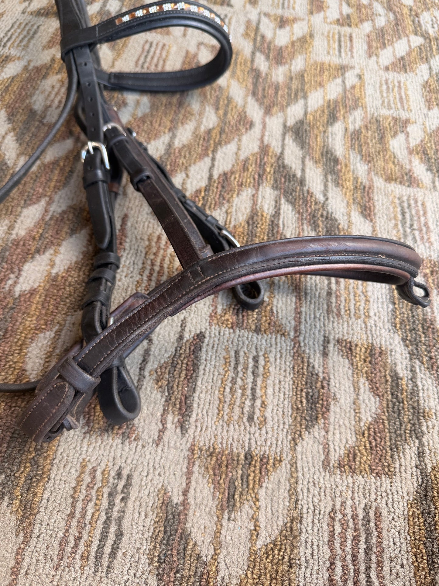 Vespucci Soft Blingy Dressage Bridle w/ Padded Crown