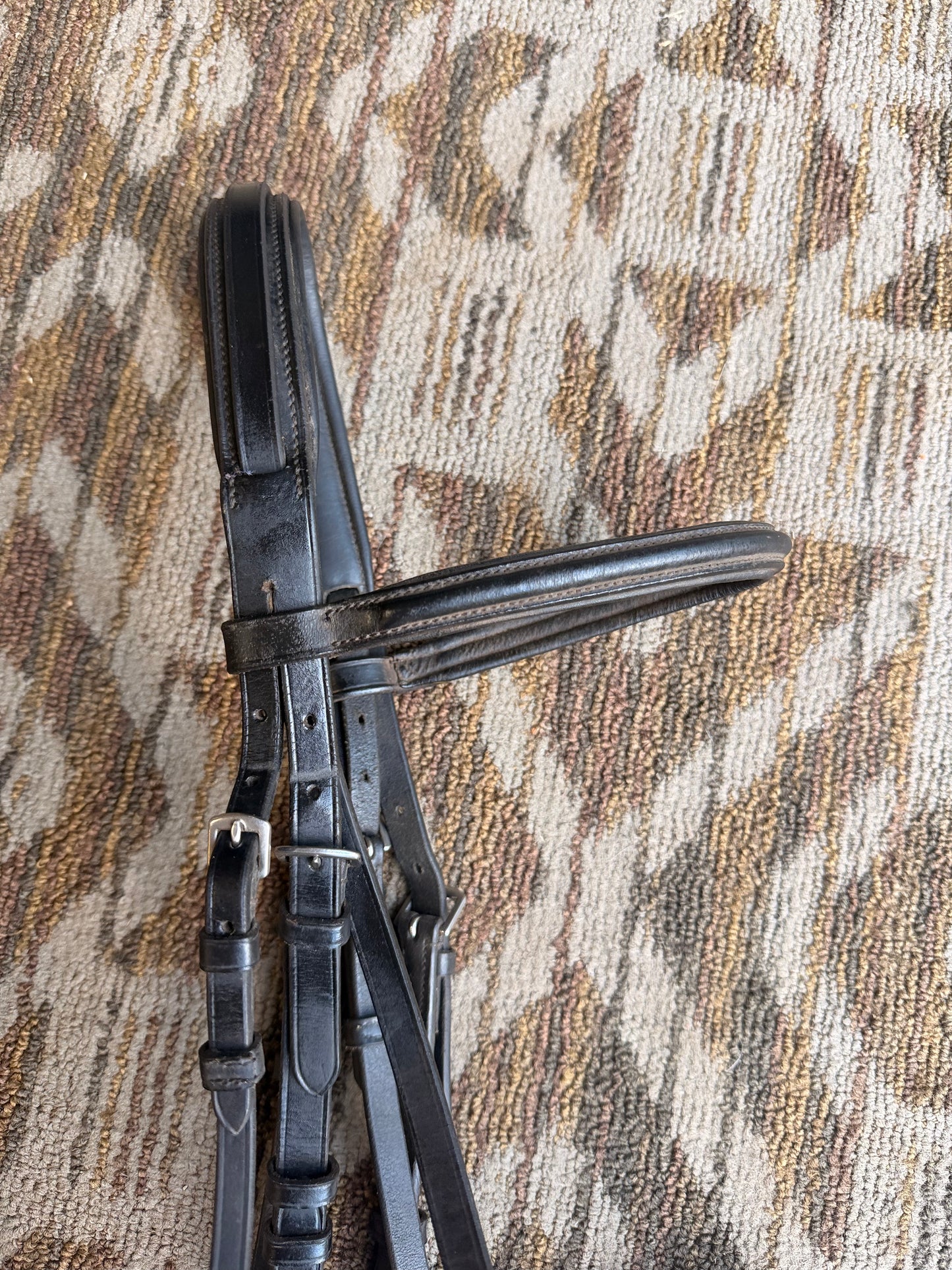 Black Padded Dressage Bridle w/ Padded Crown
