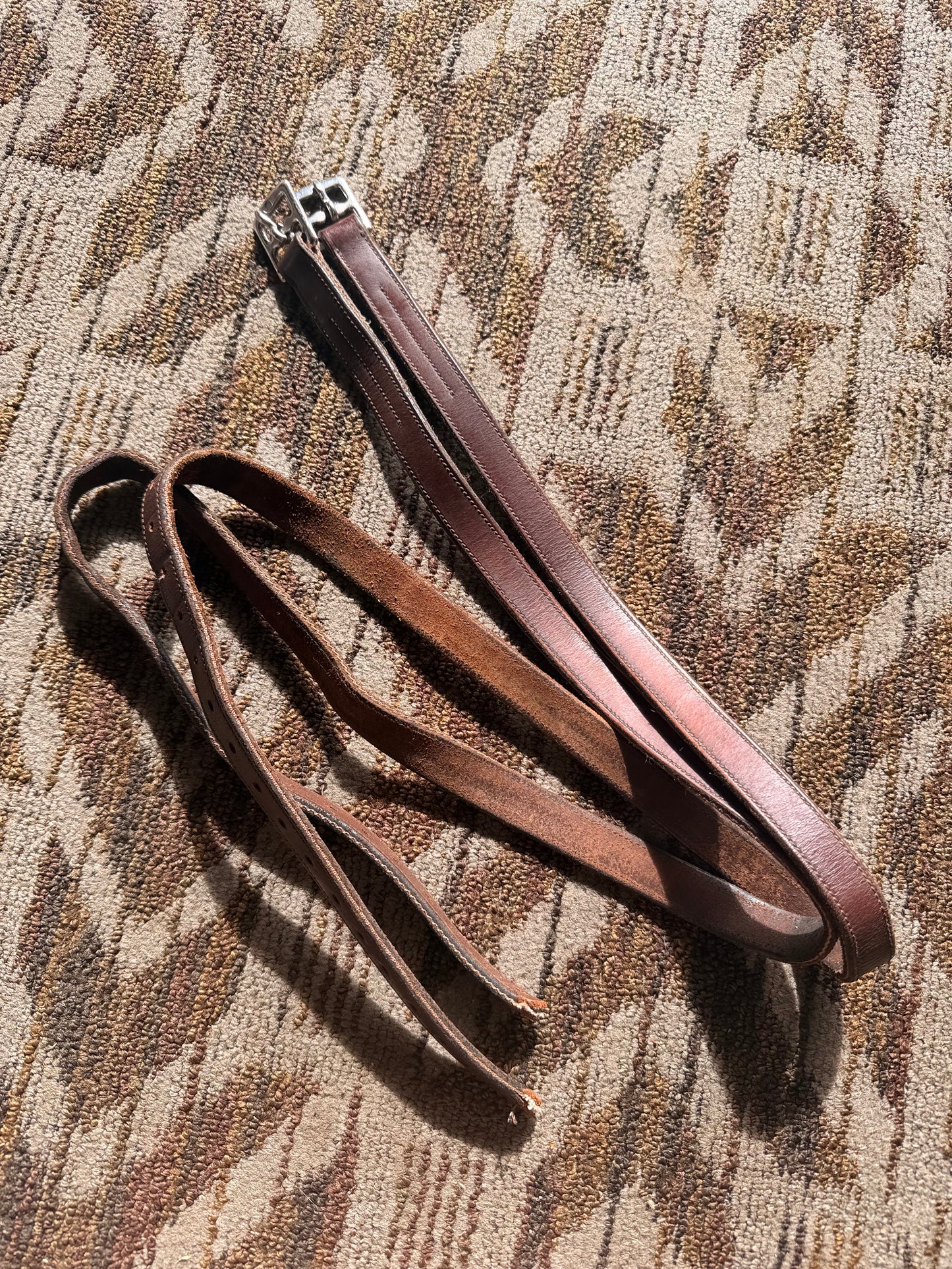Brown Nylon Core Stirrup Leathers