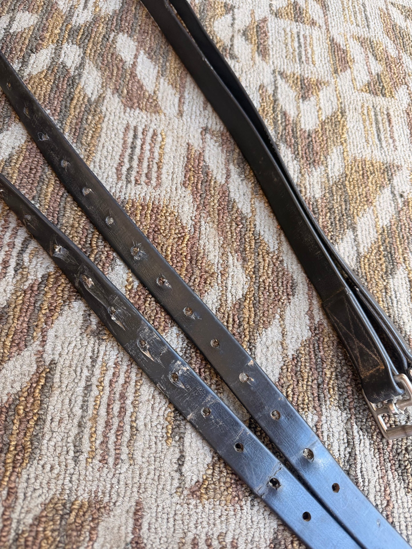 Black Biothane Stirrup Leathers - 54”
