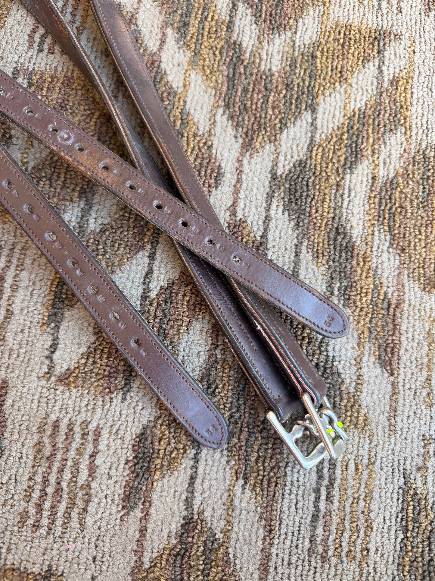 Brown Nylon Core Stirrup Leathers - 54”