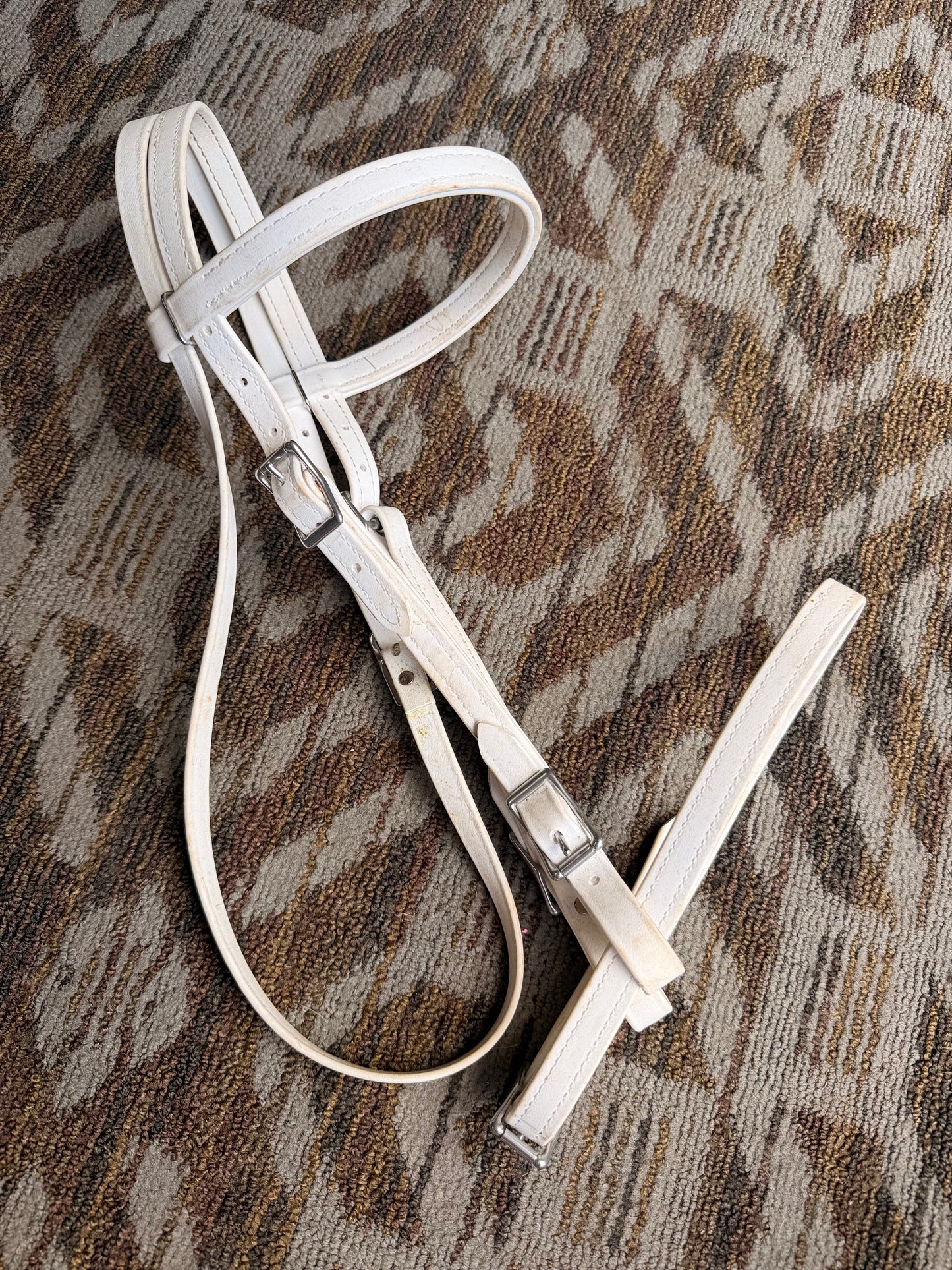 White Biothane Bridle w/ Noseband